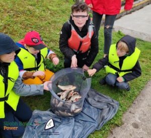 Children attending an IFI-sponsored event run by Lough Ree Lanesborough Angling Hub on the Shannon river-2